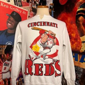 Vintage 90s Cincinnati Reds‎ MLB Sweatshirt Jack Davis Crewneck Sz Medium
